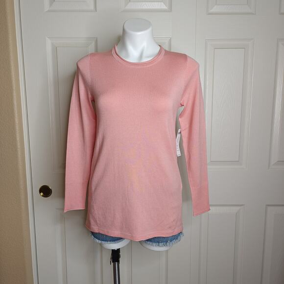 Chico's pullover crew neck sweater pale coral sz 00 NWT - Picture 1 of 8